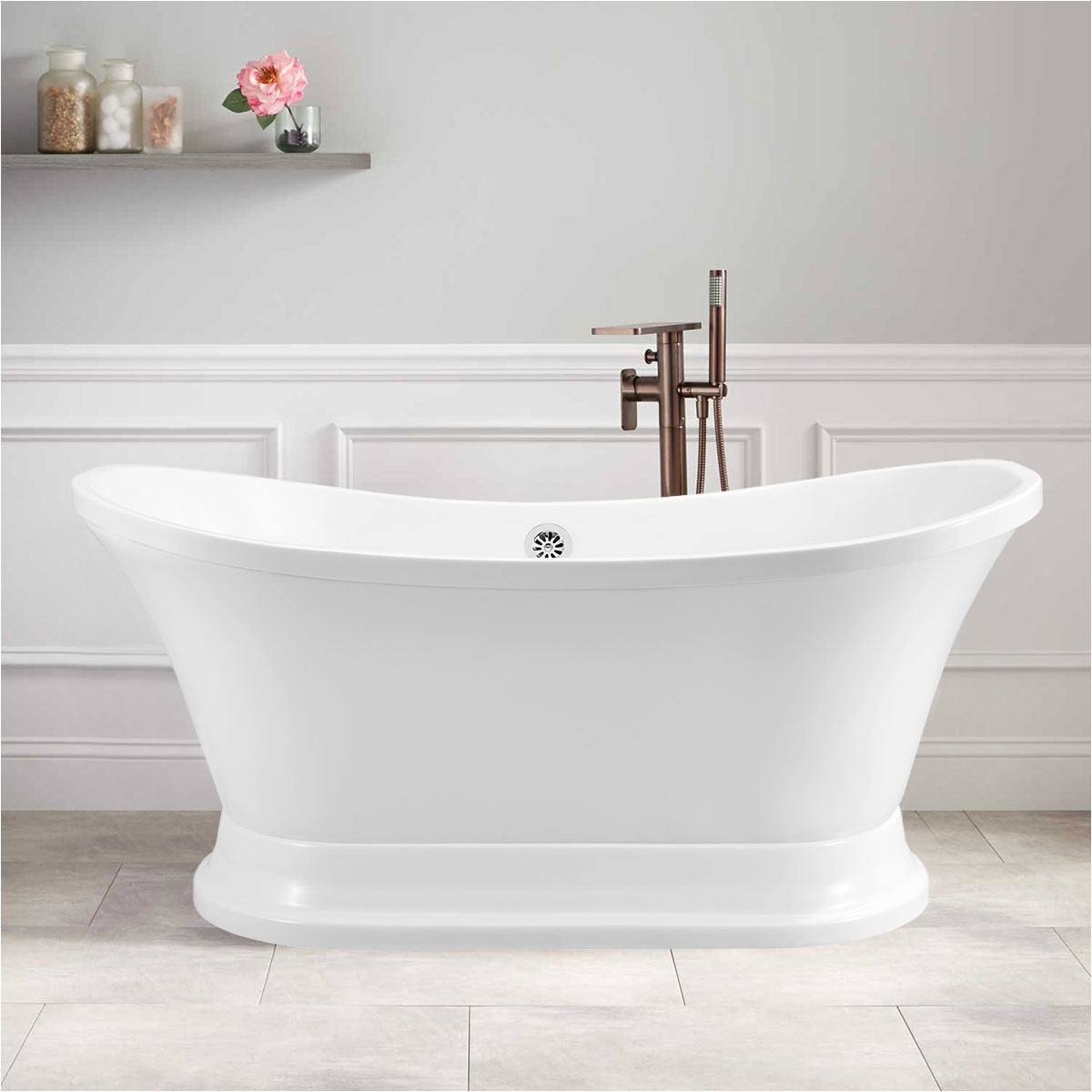 60 in freestanding bathtub acrylic pure white dk pw a