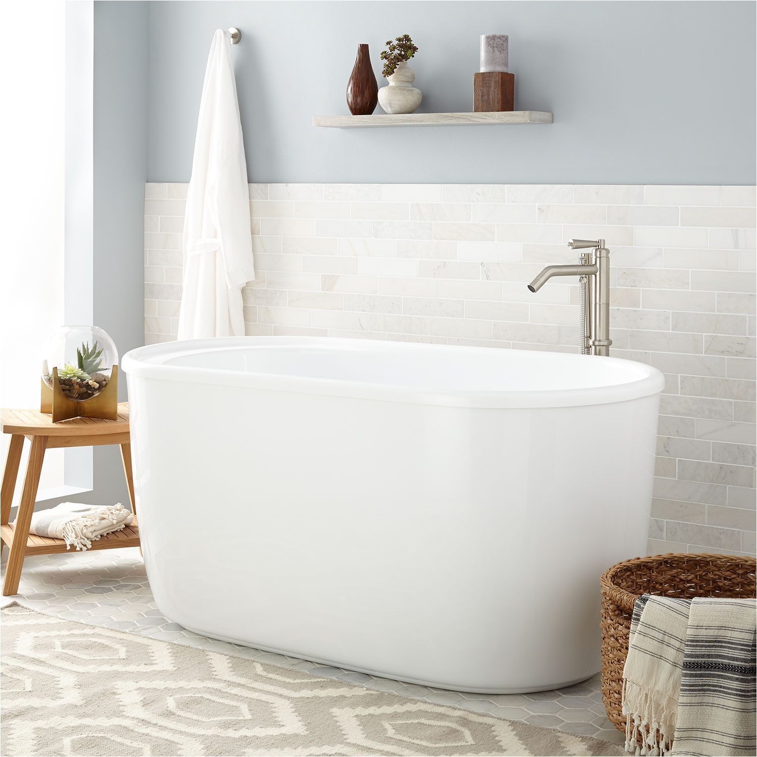 Acrylic soaker Bathtubs 55" Vada Acrylic soaking Tub Bathroom