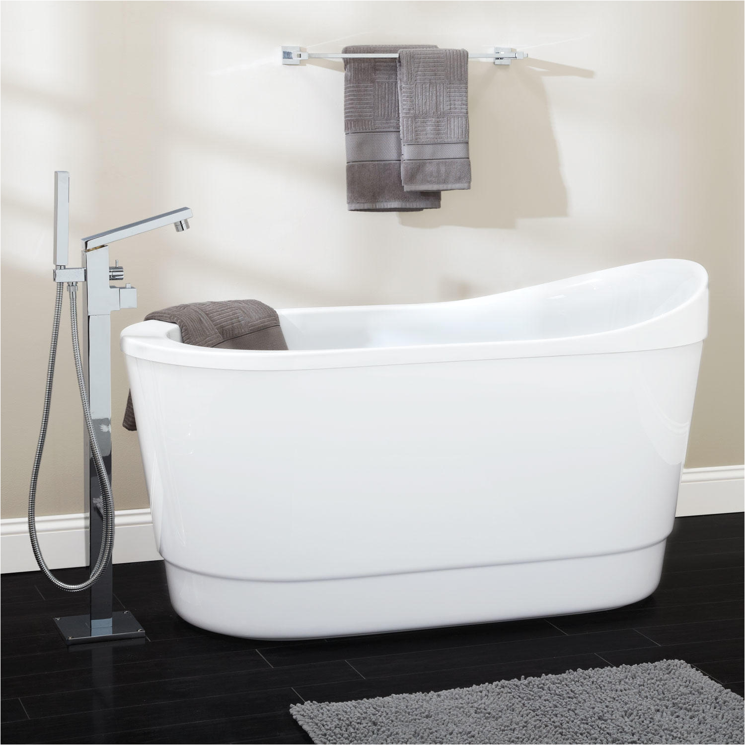 Acrylic soaker Bathtubs Signature Hardware 55" Emeigh Acrylic Freestanding Tub No