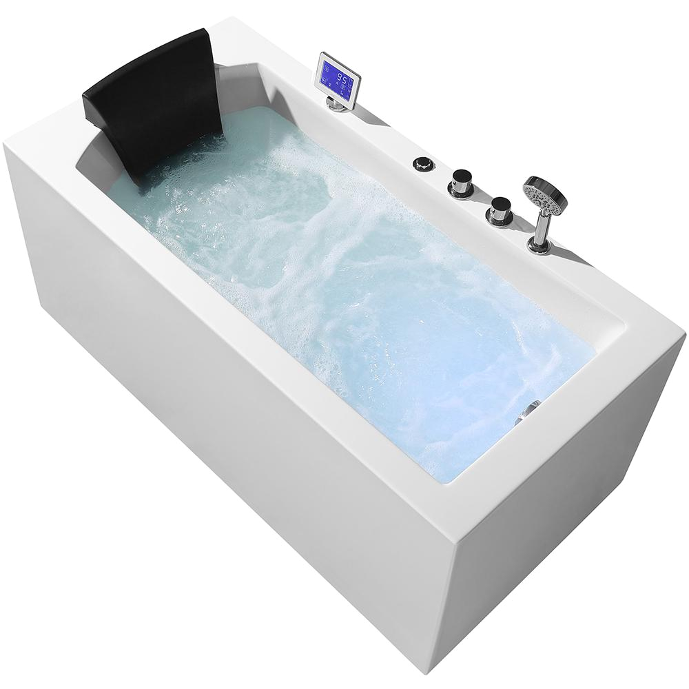 Alcove Bathtub with Jets Ariel Platinum 59 In Acrylic Right Drain Rectangular