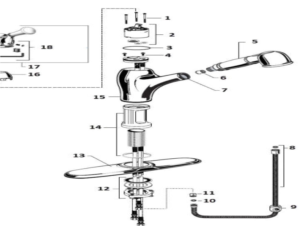 american standard kitchen faucet parts diagram