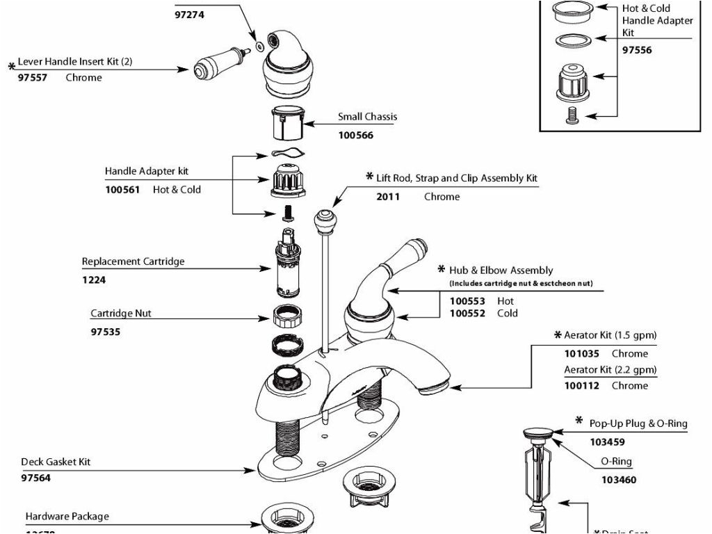 american standard kitchen faucet parts diagram