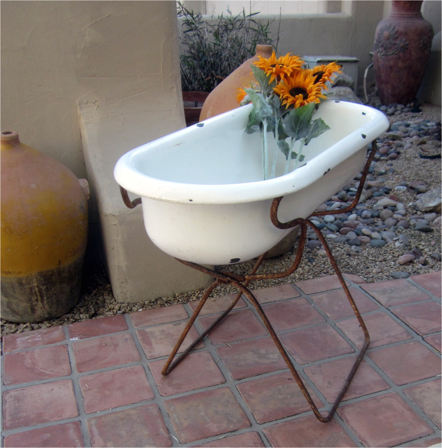Antique Baby Bathtub On Stand Authentic Antique Baby Bathtub Tub Folding Stand From Hungary