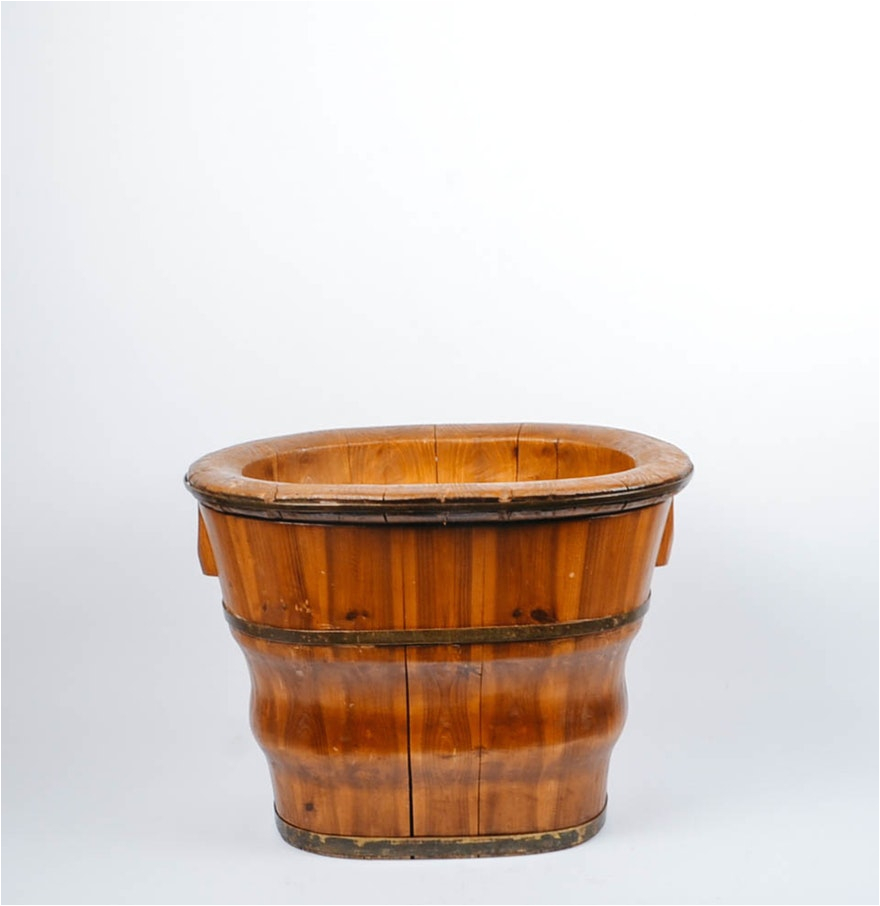 antique chinese wooden baby bath