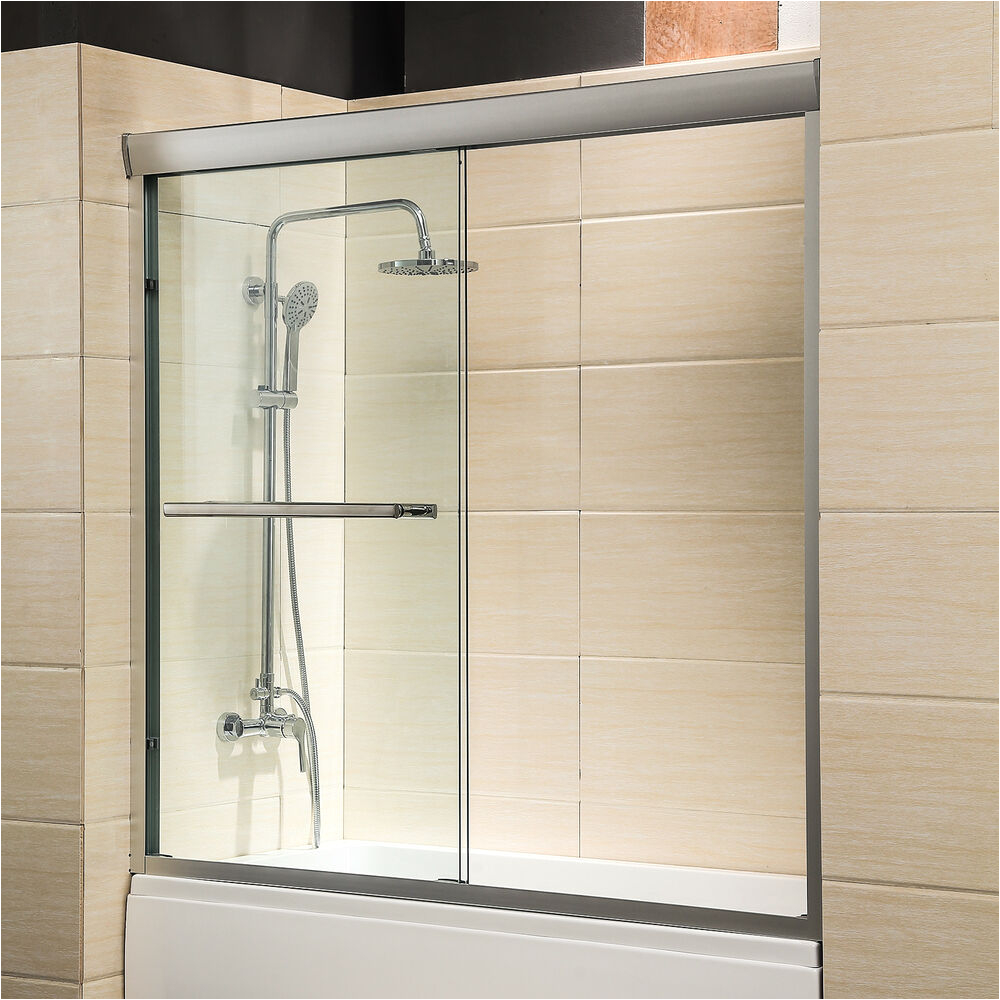 Are Bathtubs Doors 60" Framed 1 4" Clear Glass 2 Sliding Bath Shower Door