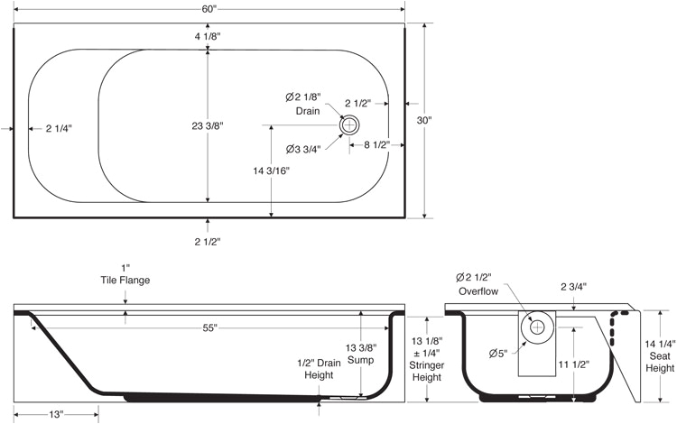 bathtub standard size