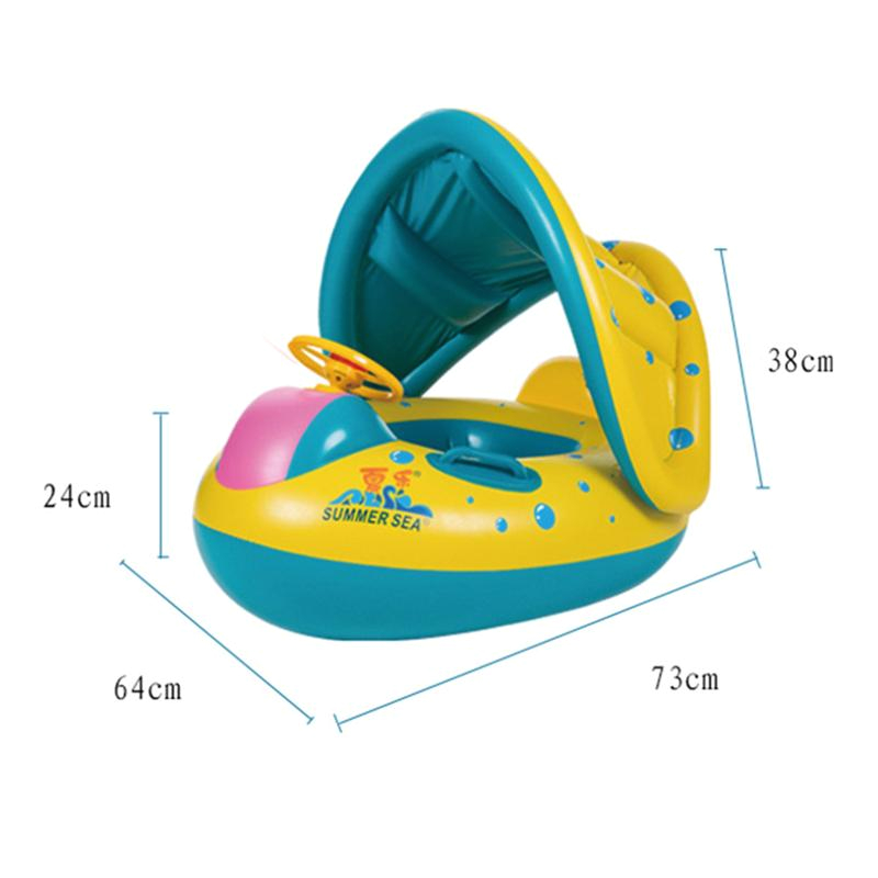 endev draagbare zomer baby kids veiligheid zwemmen bad opblaasbare verstelbare zonnescherm float water seat boot speelgoed zwemmen zwembad speelgoed