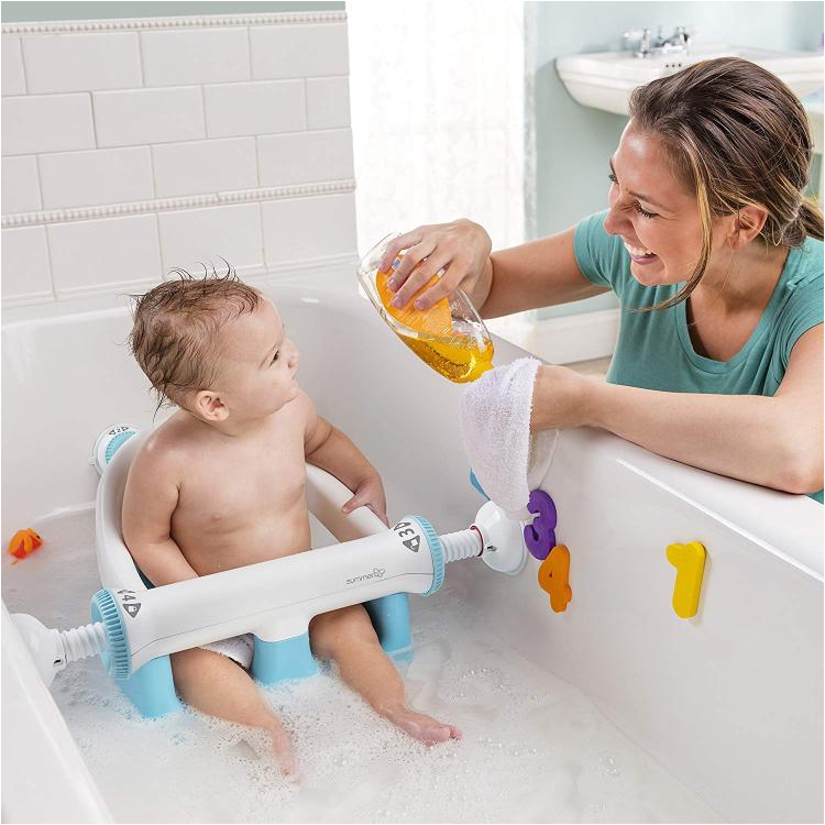 Baby Bath Seat for 1 Year Old Baby Bathtub Seat with Backrest Suction Cups to Side