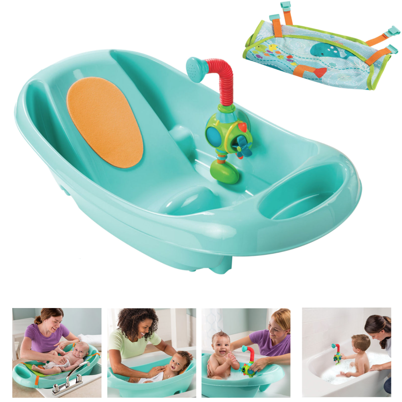 Baby Bath Tub 4 In 1 Summer Infant My Fun Tub Baby Bath Seat with Sprayer