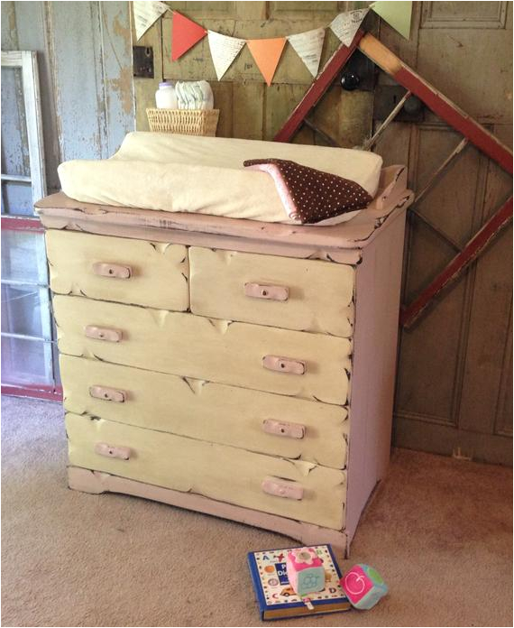 pink tall dresser baby changing station