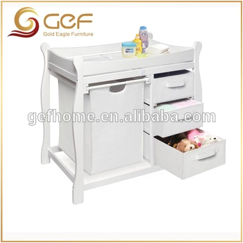 Wooden baby changing table with nursery