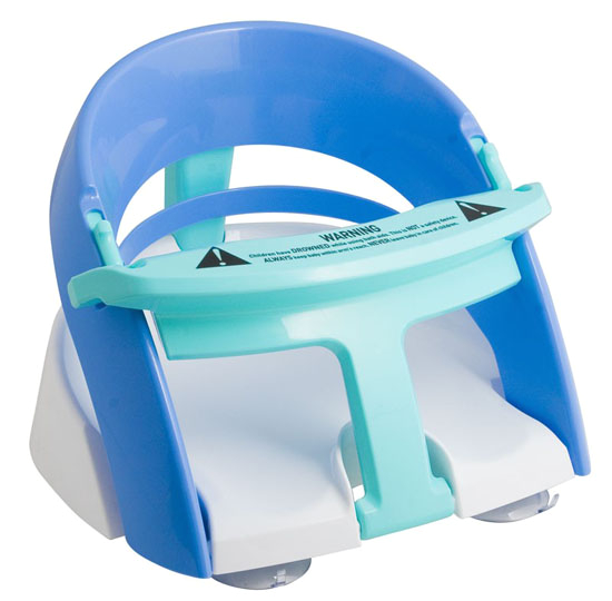 dream baby deluxe bath seat features suction cups to secure the seat to the bath