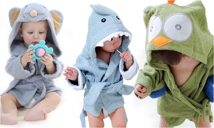 groupon australia pty ltd animal themed baby bath robe with hood