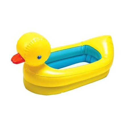 Baby Bathtub Ducks Inflatable Safety Yellow Duck Tub Features White Hot Dot