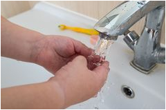 stock image smiling little girl taking bath foam his face image