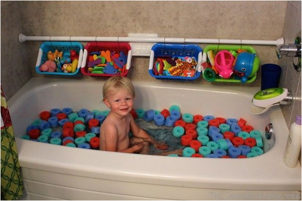 diy bathtub surround storage ideas