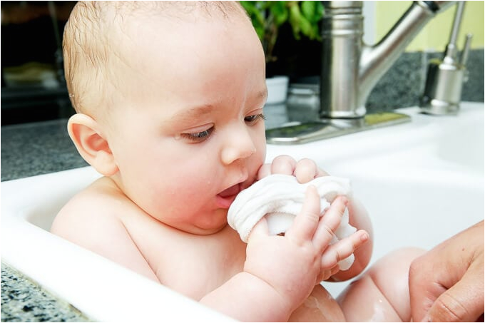 baby sink bath time