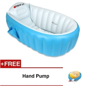 intime inflatable baby bath tub blue free hand pump