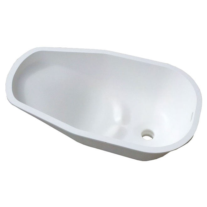 undermount solid surface contoured baby bath sink 2213 v