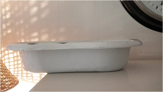 vintage french white enamel baby bathtub
