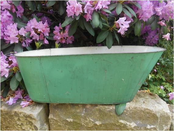 antique tin baby bathtub bath tub metal