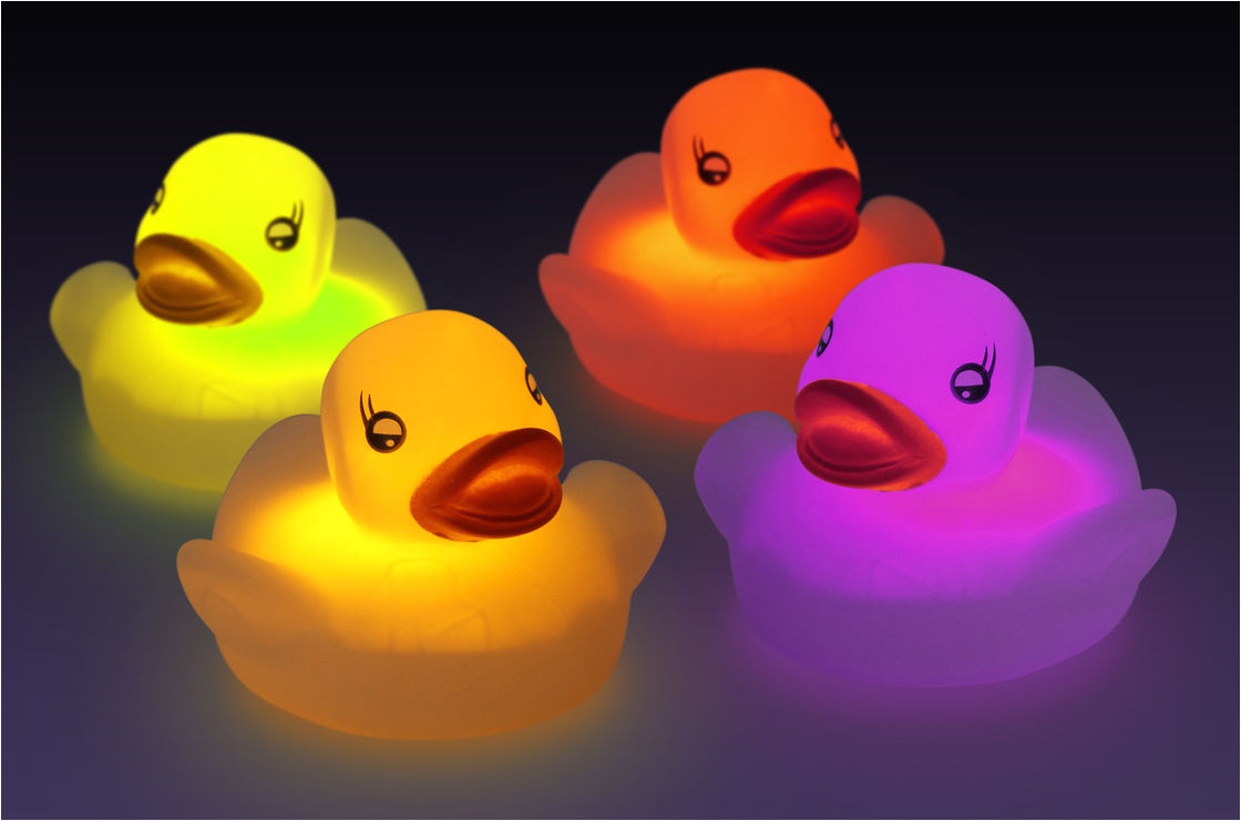 sale water sensor activated flash rubber ducky set flashing light baby bath temperature duck