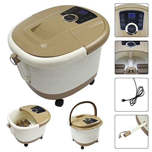 yosager foot spa bath massager with heat rolling massage digital temperature control led display portable