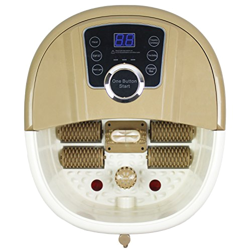 yosager foot spa bath massager with heat rolling massage digital temperature control led display portable