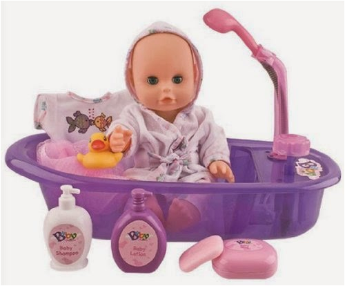 little baby 13 bathtime doll bath set