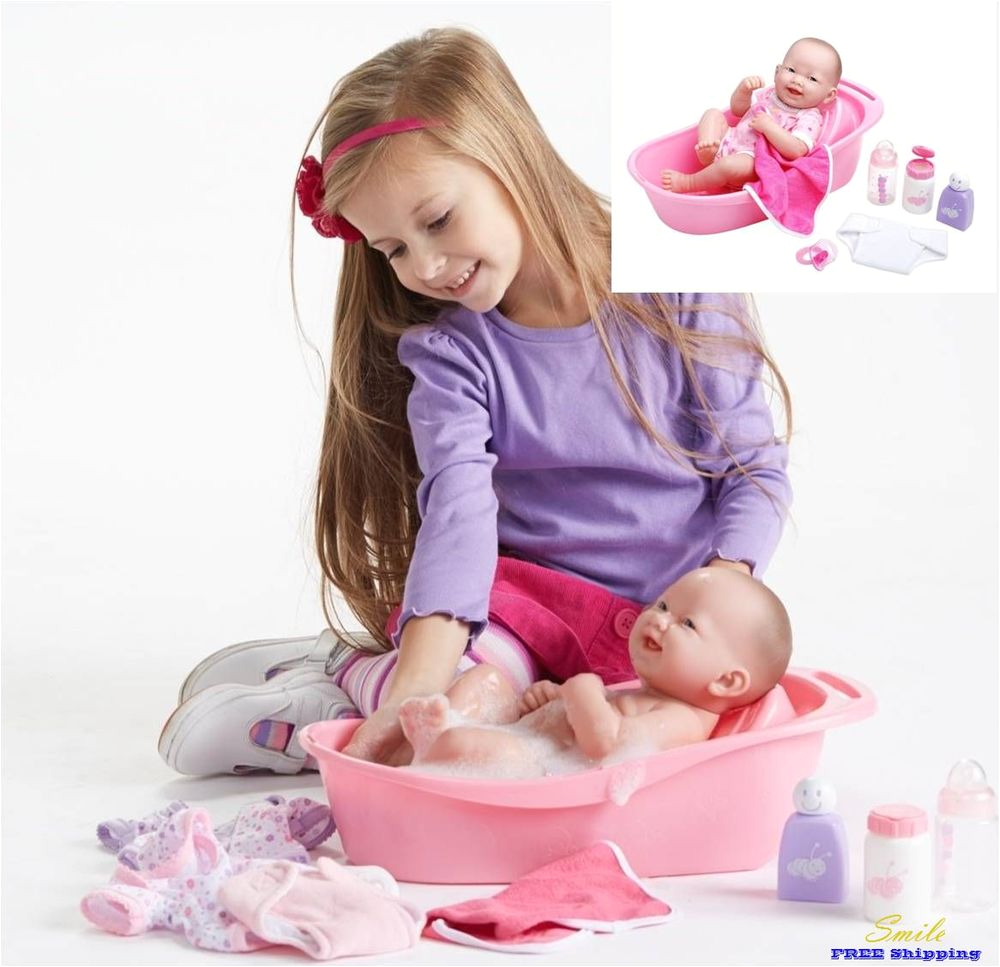 Baby Doll Bathtub toy Jc toys Baby Doll Bath towel Bathtub Bottle Newborn Kid