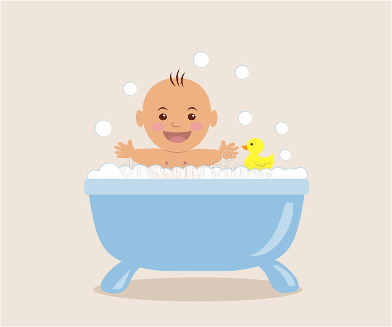Baby In Bathtub Laughing at Dog Laughing Duck Stock Vector Illustration Of Clipart