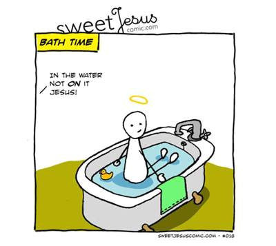 Baby Jesus Bathtub 14 More Hilarious Christian Ics Baby Jesus Takes A