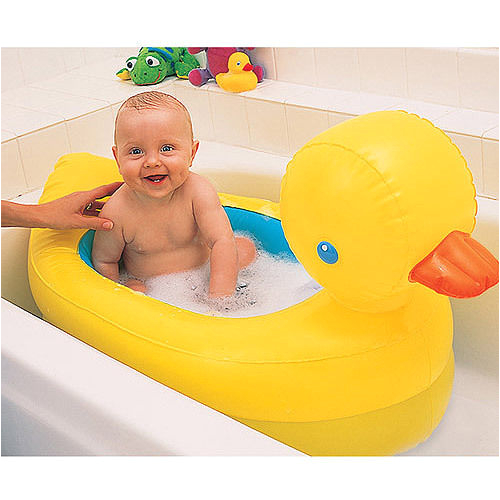 Baby with Bathtub toy Inflatable Safety Duck Tub Bath toy Baby Supply Child Play