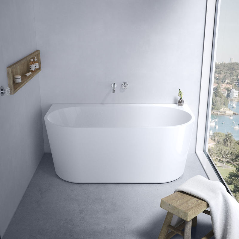 aura back wall freestanding bath