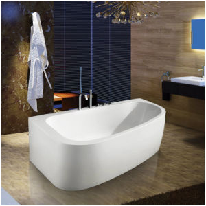 China Acrylic Freestanding Baths Back to Wall Corner Bathtub Hot Tub