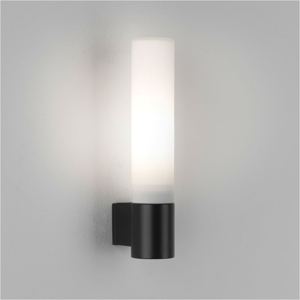 astro lights bari ip44 bathroom wall light in matt black p5569