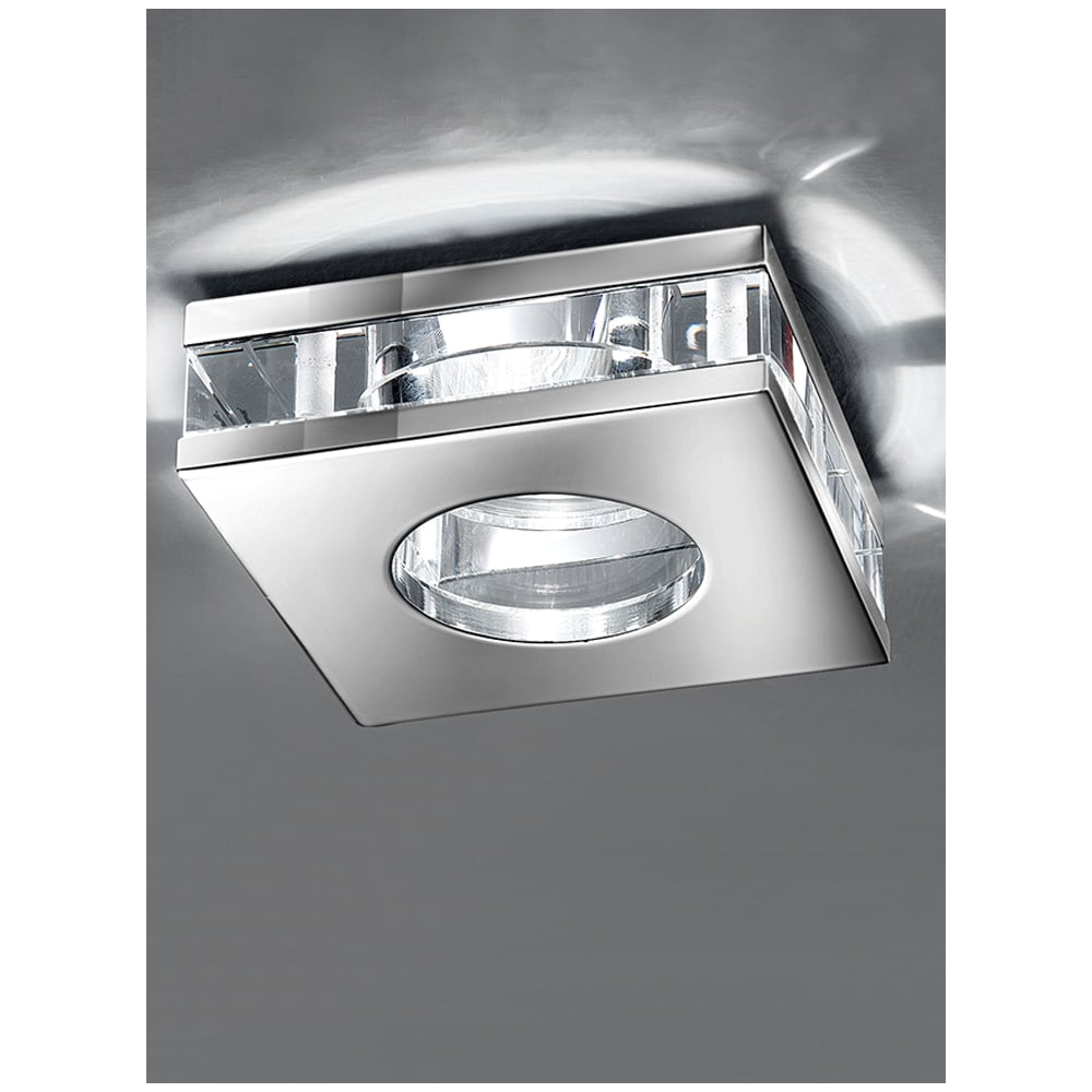 franklite crystal and chrome square bathroom downlight rf267 p