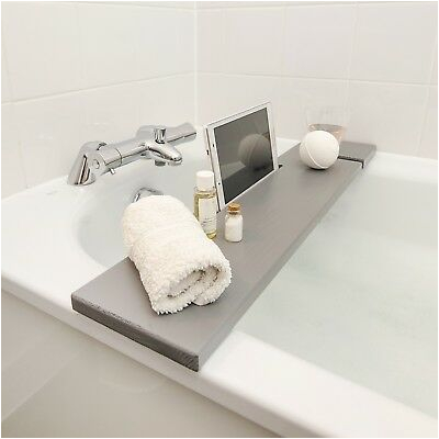 Bathtub Caddy Uk Bath Rack Grey Wooden Bath Board Caddy Tray Tablet Phone