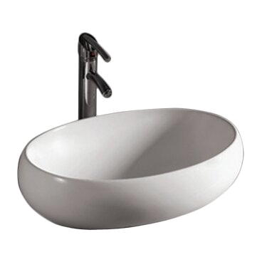 Whitehaus Collection Isabella Oval Bathroom Sink with fset Center Drain WHKN1091 WHC2194