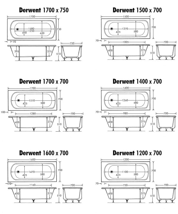 DER W derwent bath many sizes available