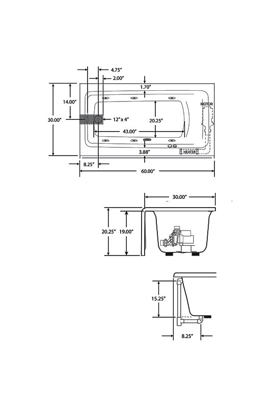 Bathtub Jacuzzi Size Jacuzzi J1s6030 Brx Xxx soaking Bathtub Build