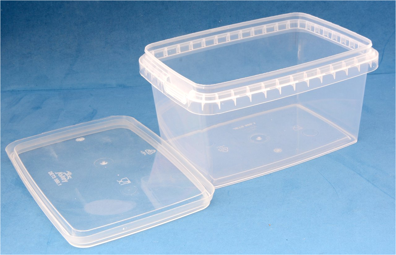 58ml Clear Rectangular Tamper Proof Tub with Lid