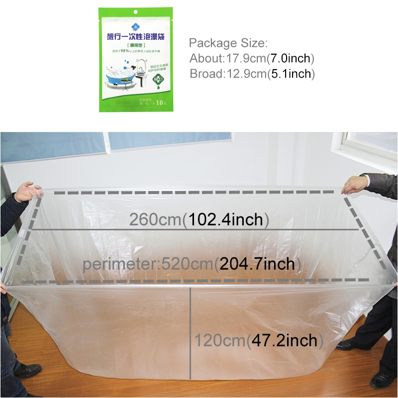 travel bathtub liner bubble bath bag disposable thickening spa tub cover bath mat 1 2 2 6m