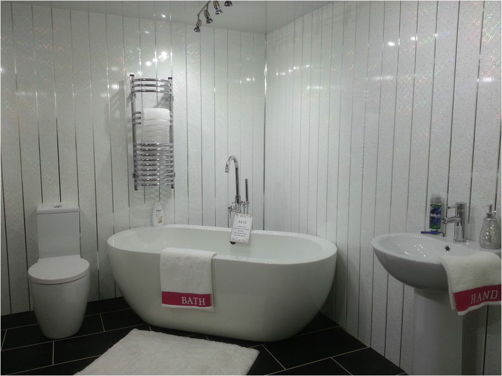 Bathtub Panels Uk 4 White Sparkle Chrome Strip Wall Panels Pvc Waterproof