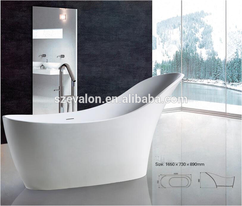 modern artificial stone bath tub short bathtub freestanding solid surface bathtub