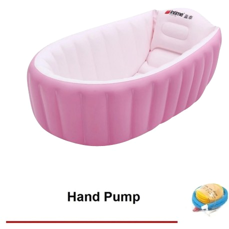 little b house inflatable baby bath tub portable bathtub free hand pump ba01 pink