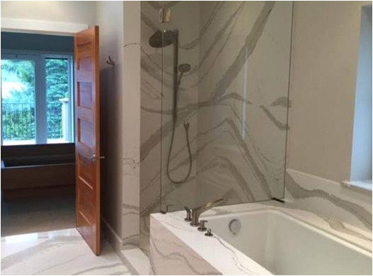 brittanica cambria quartz shower tub surround and floor