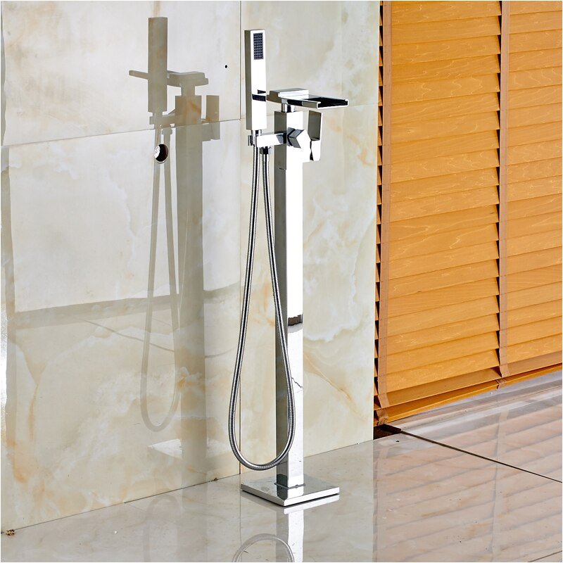 Bathtub Remodel Faucet Fashionable Design Waterfall Spout Floor Mounted Tub