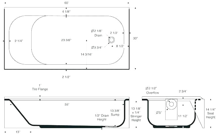 size of bathtub uk