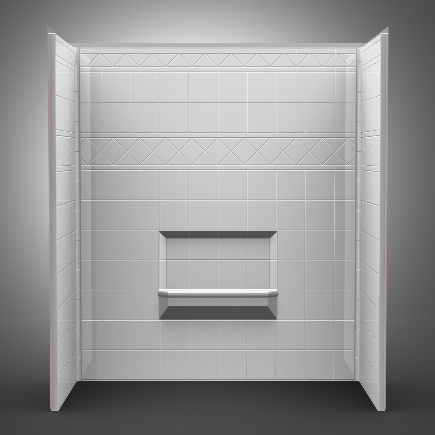 remodeler tub shower walls three piece 60x30 wall surround w diamond tile look